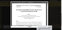 Image of INFLUENCE OF MANAGEMENT STYLE ON THE QUALITY OF ACCOUNTING INFORMATION SYSTEM