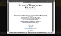 Image of USING BEHAVIORAL SIMULATIONS IN TEACHING STRATEGIC MANAGEMENT PROCESSES