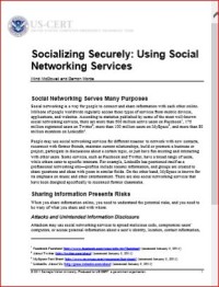 Image of SOCIALIZING SECURELY: USING SOCIAL NETWORKING SERVICES
