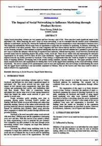 Image of The Impact of Social Networking to Influence Marketing through  Product Reviews