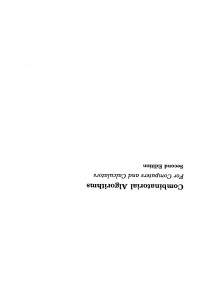 Image of COMBINATORIAL   ALGORITHMS   FOR COMPUTERS AND CALCULATOR