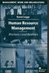 Image of HUMAN RESOURCE MANAGEMENT: Rhetorics and Realities