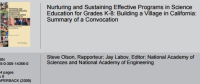 Image of Nurturing and Sustaining Effective Programs in Science :Education for Grades K-8: Building a Village in California: Summary of a Convocation