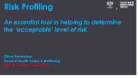 Image of Risk Profiling An essential tool in helping to determine the ‘acceptable’ level of risk