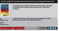 Image of Redesigning the Clinical Effectiveness Research Paradigm: Innovation and Practice-Based Approaches