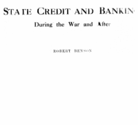 Image of STATE CREDIT AND BANKING  During the War and After