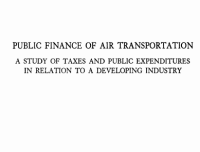 Image of PUBLIC FINANCE OF AIR TRANSPORTATION