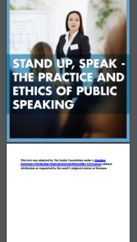 Image of STAND UP, SPEAK-THE PRACTICE AND ETHICS OF PUBLIC SPEAKING