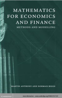 Image of Mathematics for economics and finance Methods and modelling
