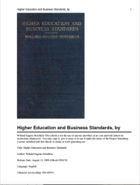 Image of Higher Education and Business Standards