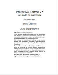 Image of Interactive Fortran 77 A Hands on Approach Second edition