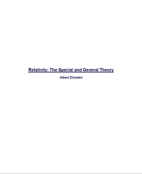 Image of Relativity: The Special and General Theory