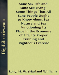 Image of SANE SEX LIFE AND SANE SEX LIVING