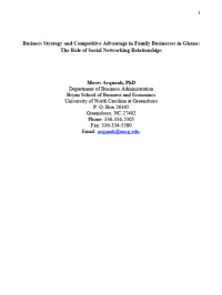Image of Business Strategy and Competitive Advantage in Family Businesses in Ghana: The Role of Social Networking Relationships