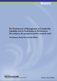 Image of The Development of Management and Leadership Capability and its Contribution to Performance