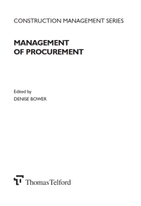 Image of MANAGEMENT OF PROCUREMENT