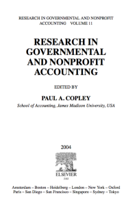 Image of RESEARCH IN GOVERNMENTAL AND NONPROFIT ACCOUNTING VOLUME 11