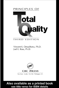 Image of PRINCIPLES OF TOTAL QUALITY MANAGEMENT