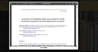 Image of ALIGNING ENTERPRISE RISK MANAGEMENT WITH BUSINESS STRATEGY AND INFORMATION SYSTEMS