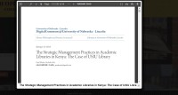 Image of The Strategic Management Practices in Academic Libraries in Kenya: The Case of USIU Library