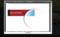 Image of Critical Reflections on Aid Agency Security Management and the ISO Risk Management Guidelines