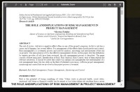 Image of THE ROLE AND IMPLICATIONS OF RISK MANAGEMENT IN PROJECT MANAGEMENT
